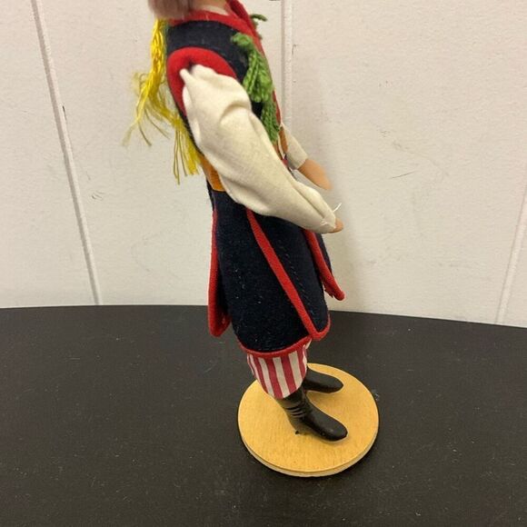 Vintage Handmade 8" Tall Handmade Plastic Doll Man With Clothing and stand - Picture 7 of 11